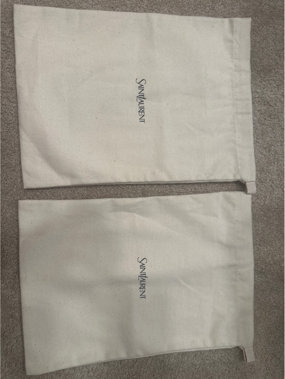 (2)Saint Laurent Set of 2 Cotton Dust Bags